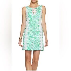 Lilly Pulitzer Ember Shift Dress in Bungle in the Jungle Green and White Print